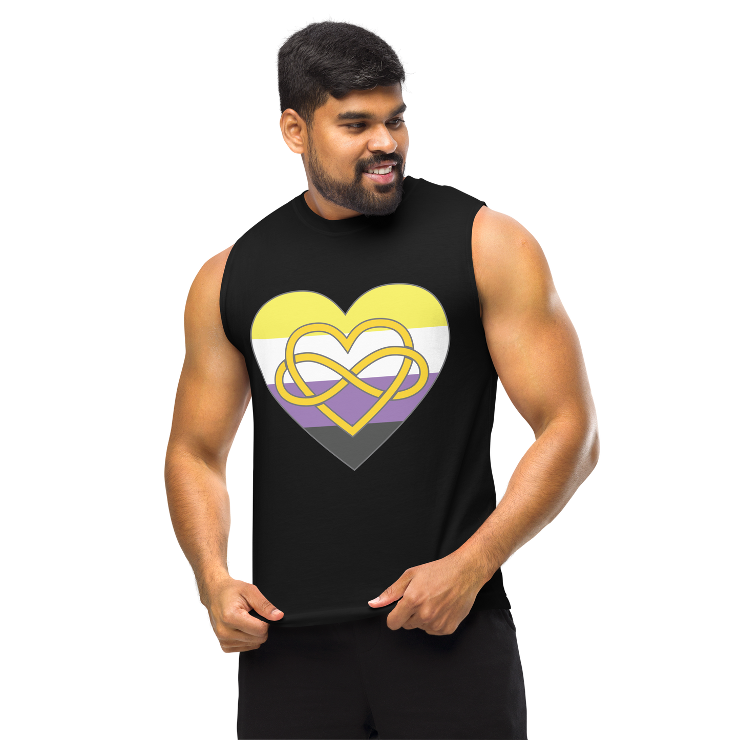 Polyamory Infinity Heart Non-binary Pride Unisex Muscle Shirt