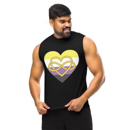 Polyamory Infinity Heart Non-binary Pride Unisex Muscle Shirt