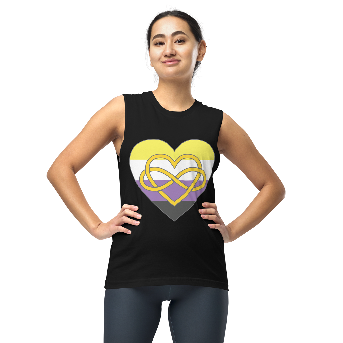 Polyamory Infinity Heart Non-binary Pride Unisex Muscle Shirt