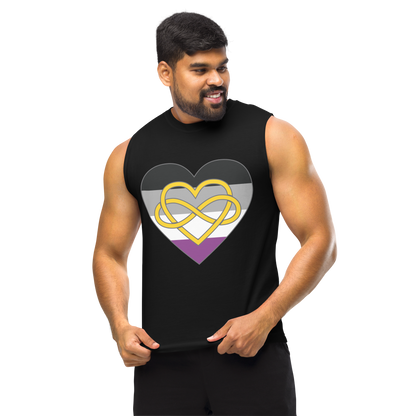 Polyamory Infinity Heart Asexual Pride Unisex Muscle Shirt