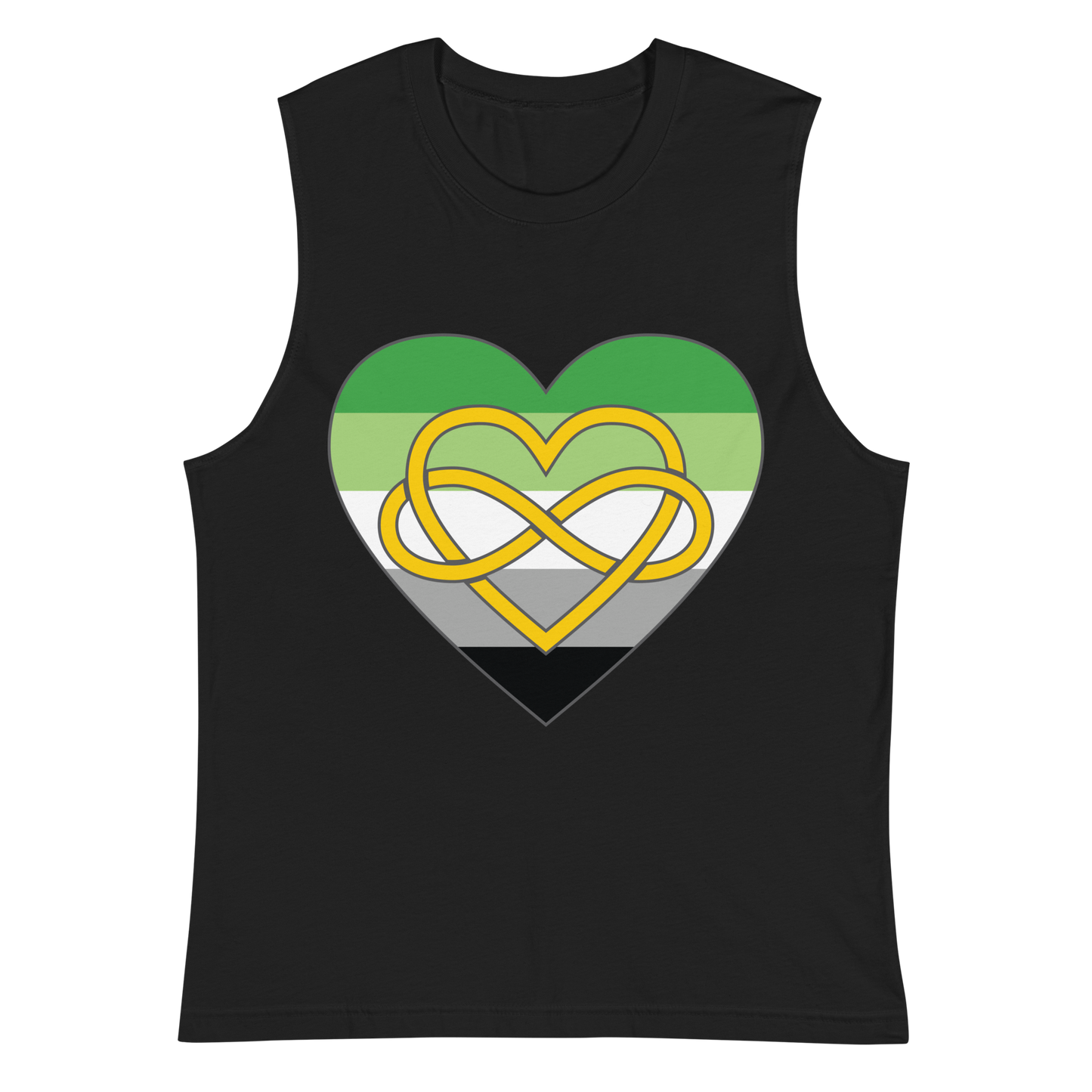 Polyamory Infinity Heart Aromantic Pride Unisex Muscle Shirt