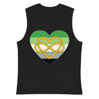 Polyamory Infinity Heart Aromantic Pride Unisex Muscle Shirt