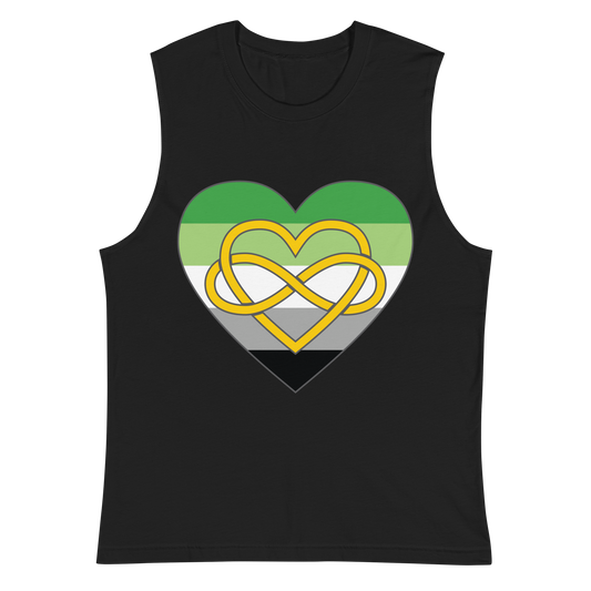 Polyamory Infinity Heart Aromantic Pride Unisex Muscle Shirt