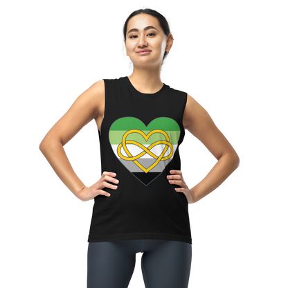 Polyamory Infinity Heart Aromantic Pride Unisex Muscle Shirt