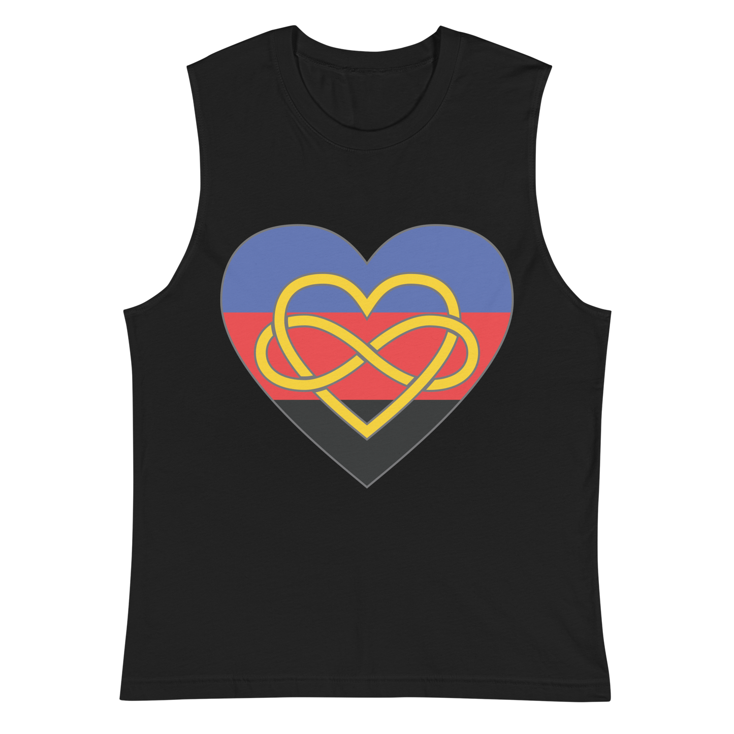 Polyamory Infinity Heart Pride Unisex Muscle Shirt