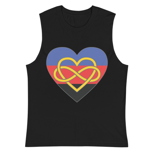 Polyamory Infinity Heart Pride Unisex Muscle Shirt