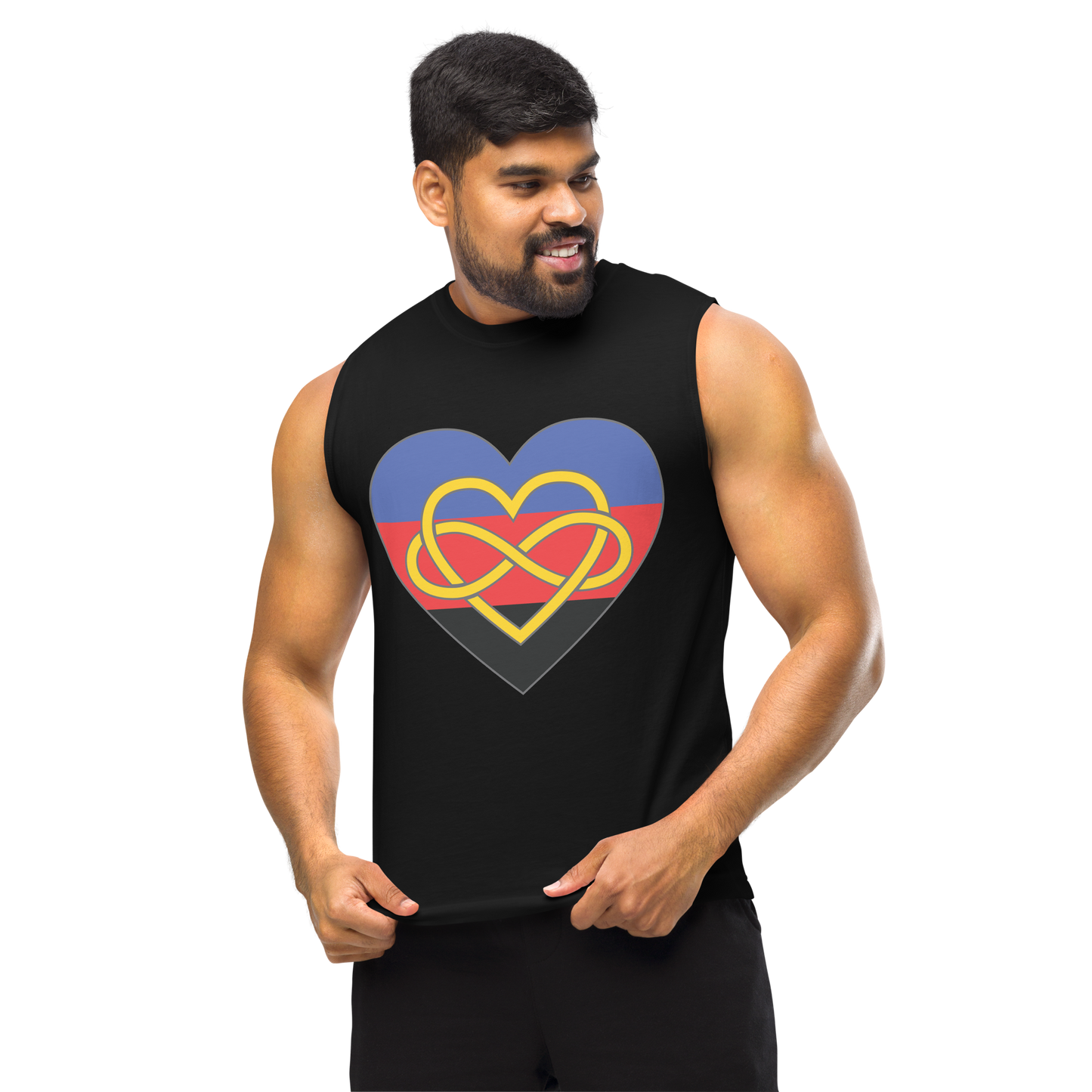 Polyamory Infinity Heart Pride Unisex Muscle Shirt