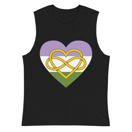 Polyamory Infinity Heart Genderqueer Pride Unisex Muscle Shirt