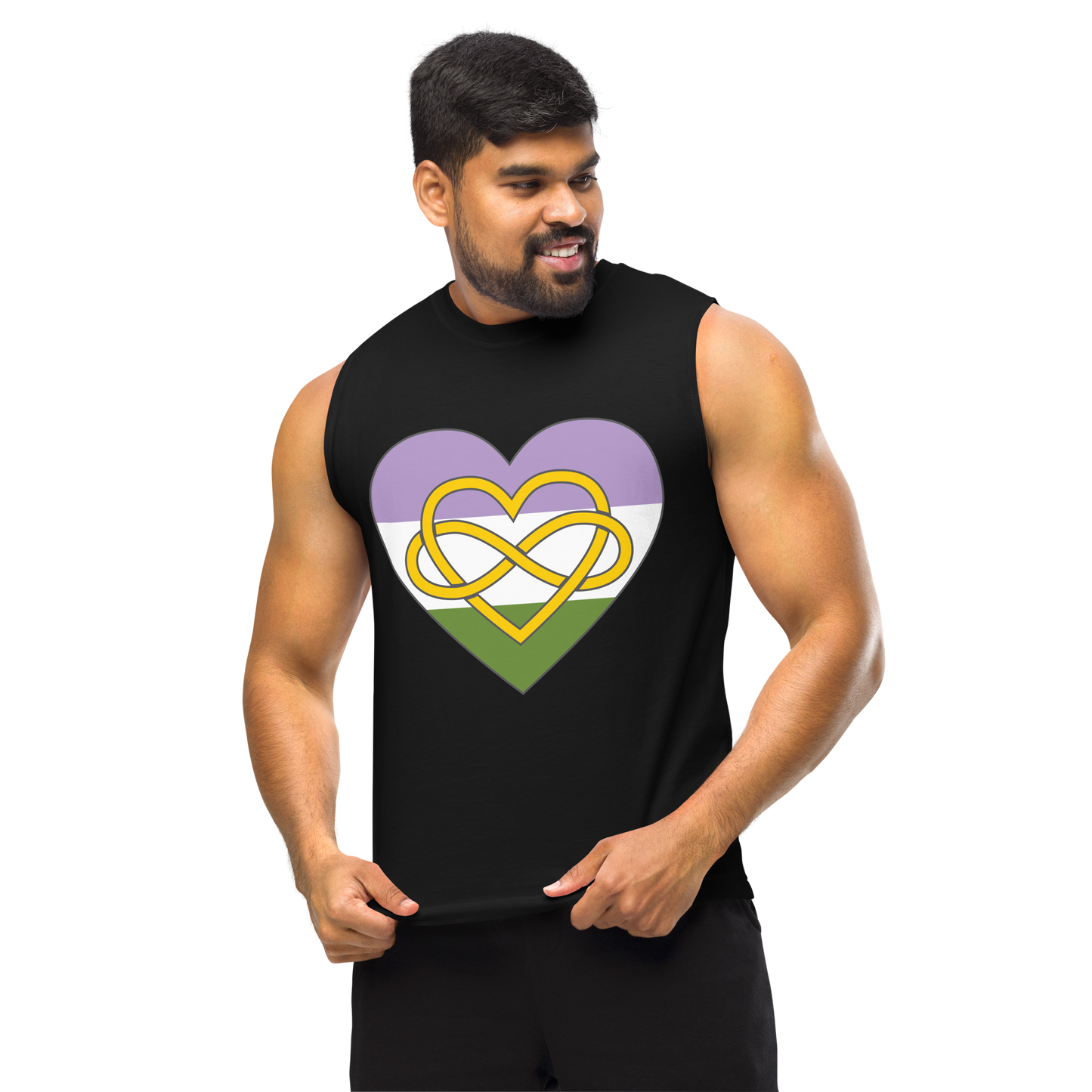 Polyamory Infinity Heart Genderqueer Pride Unisex Muscle Shirt