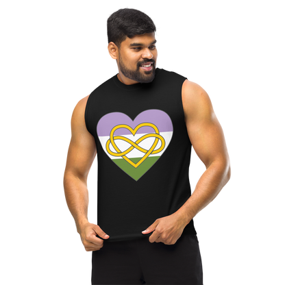 Polyamory Infinity Heart Genderqueer Pride Unisex Muscle Shirt