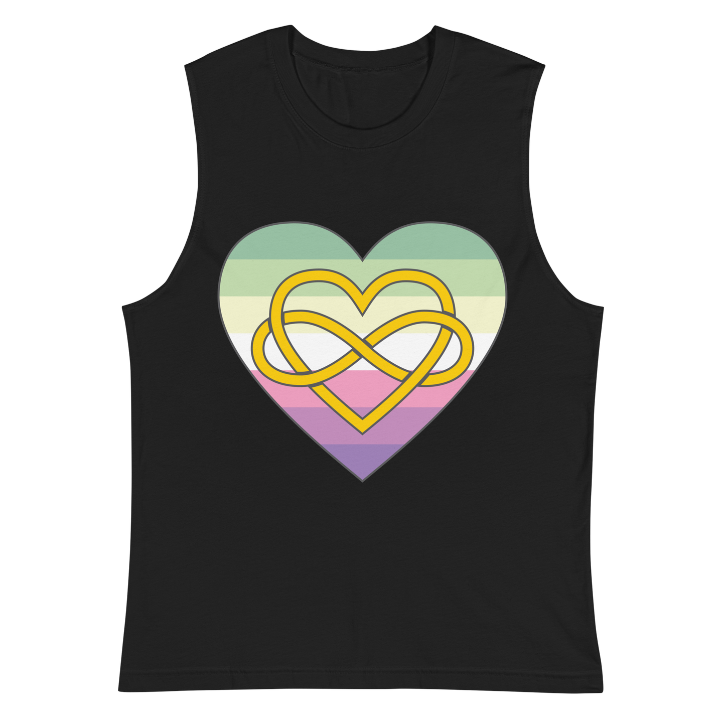 Polyamory Infinity Heart Genderfae Pride Unisex Muscle Shirt