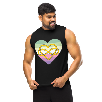 Polyamory Infinity Heart Genderfae Pride Unisex Muscle Shirt