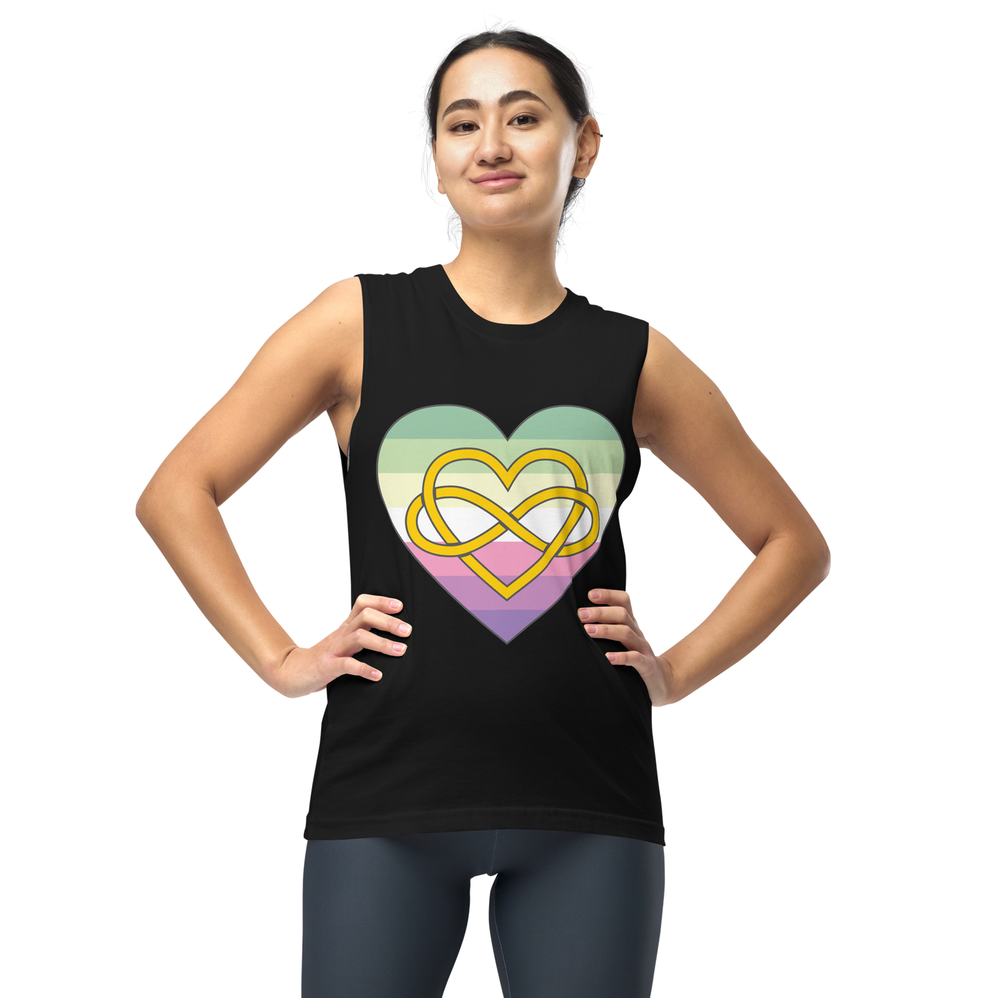 Polyamory Infinity Heart Genderfae Pride Unisex Muscle Shirt