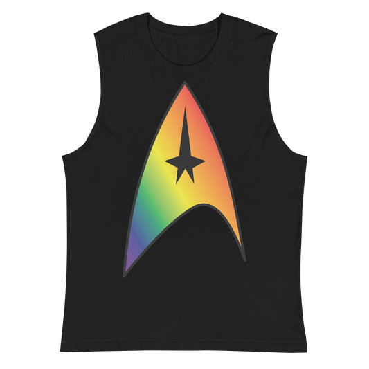 Starfleet Insignia - Rainbow Pride Unisex Muscle Shirt