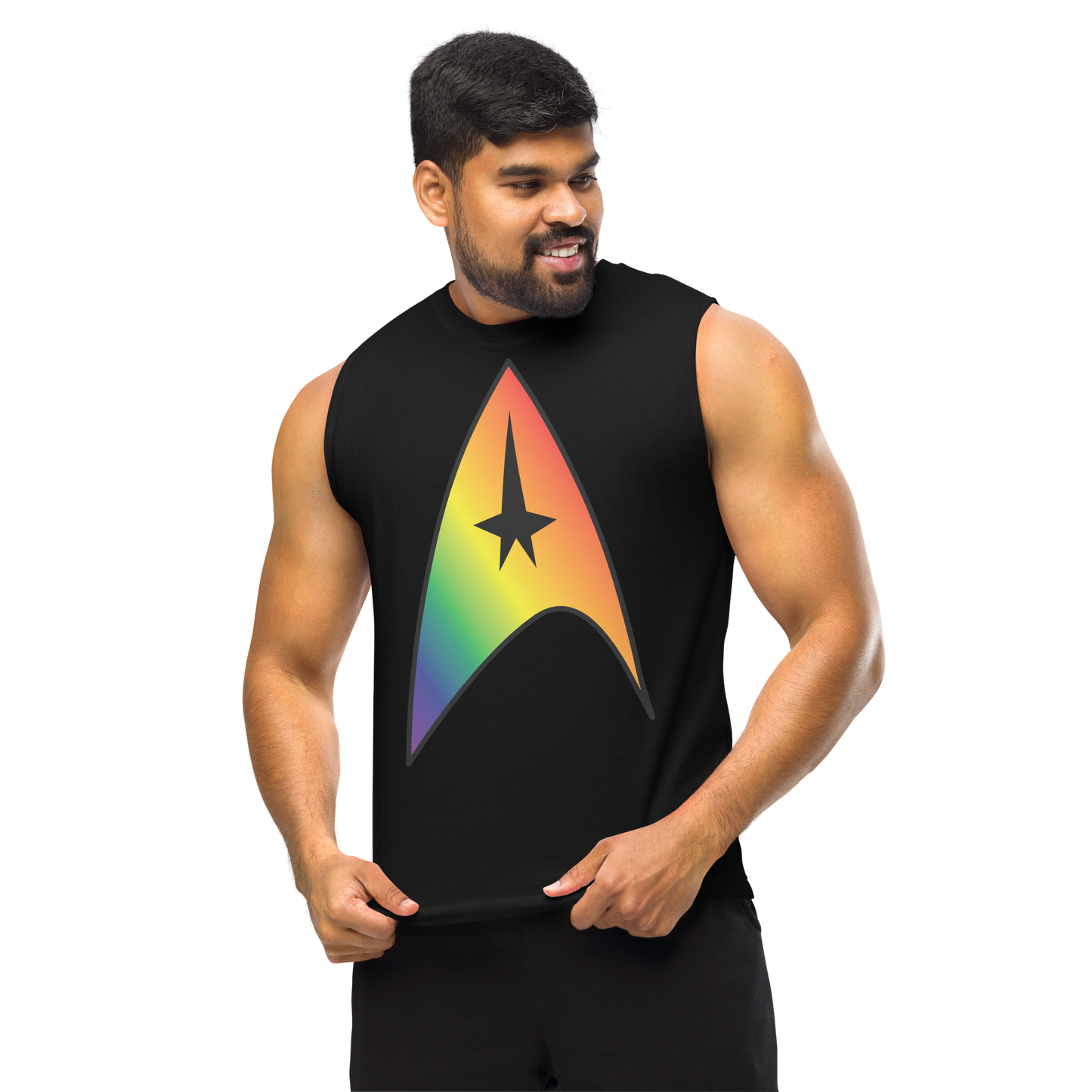 Starfleet Insignia - Rainbow Pride Unisex Muscle Shirt