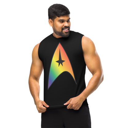 Starfleet Insignia - Rainbow Pride Unisex Muscle Shirt