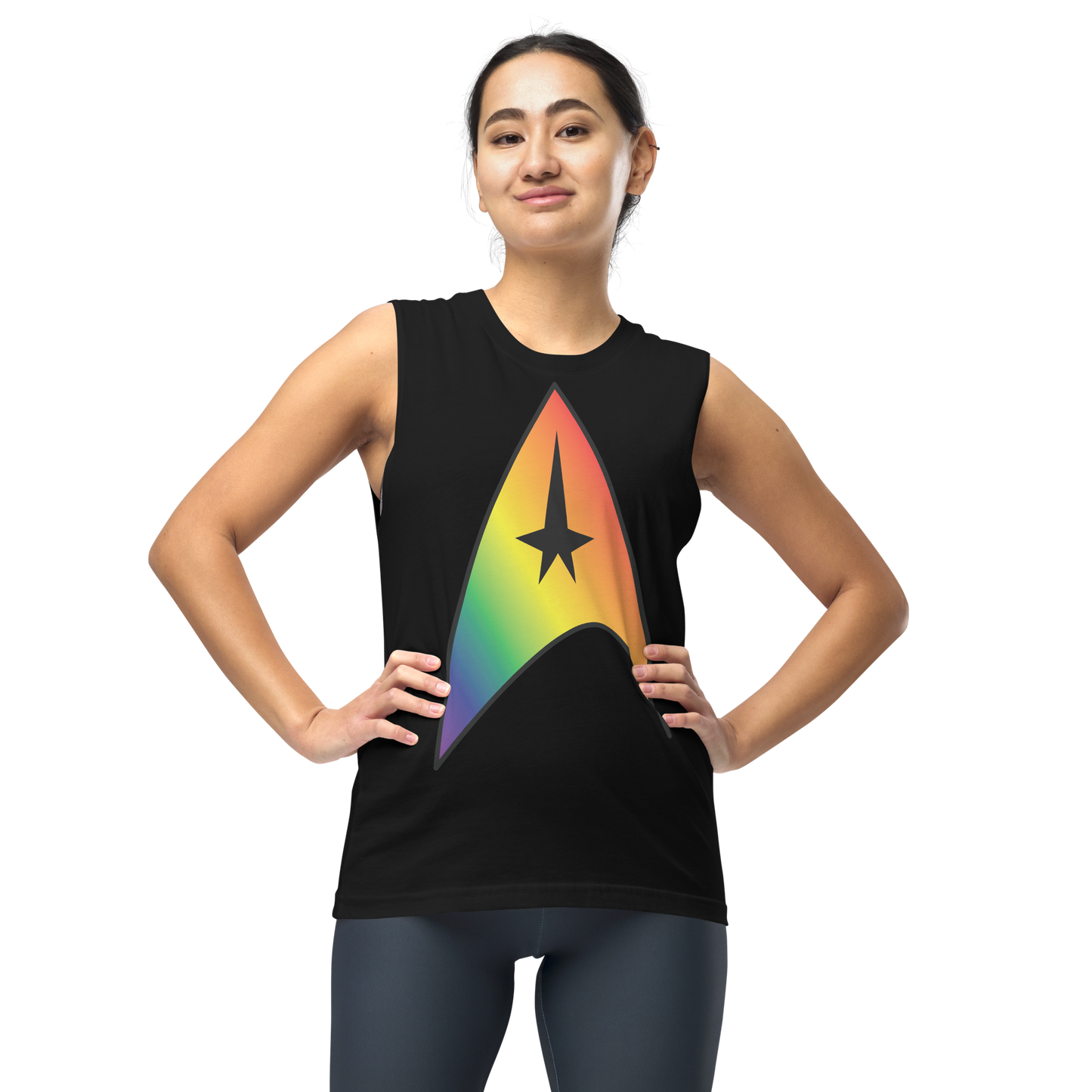 Starfleet Insignia - Rainbow Pride Unisex Muscle Shirt