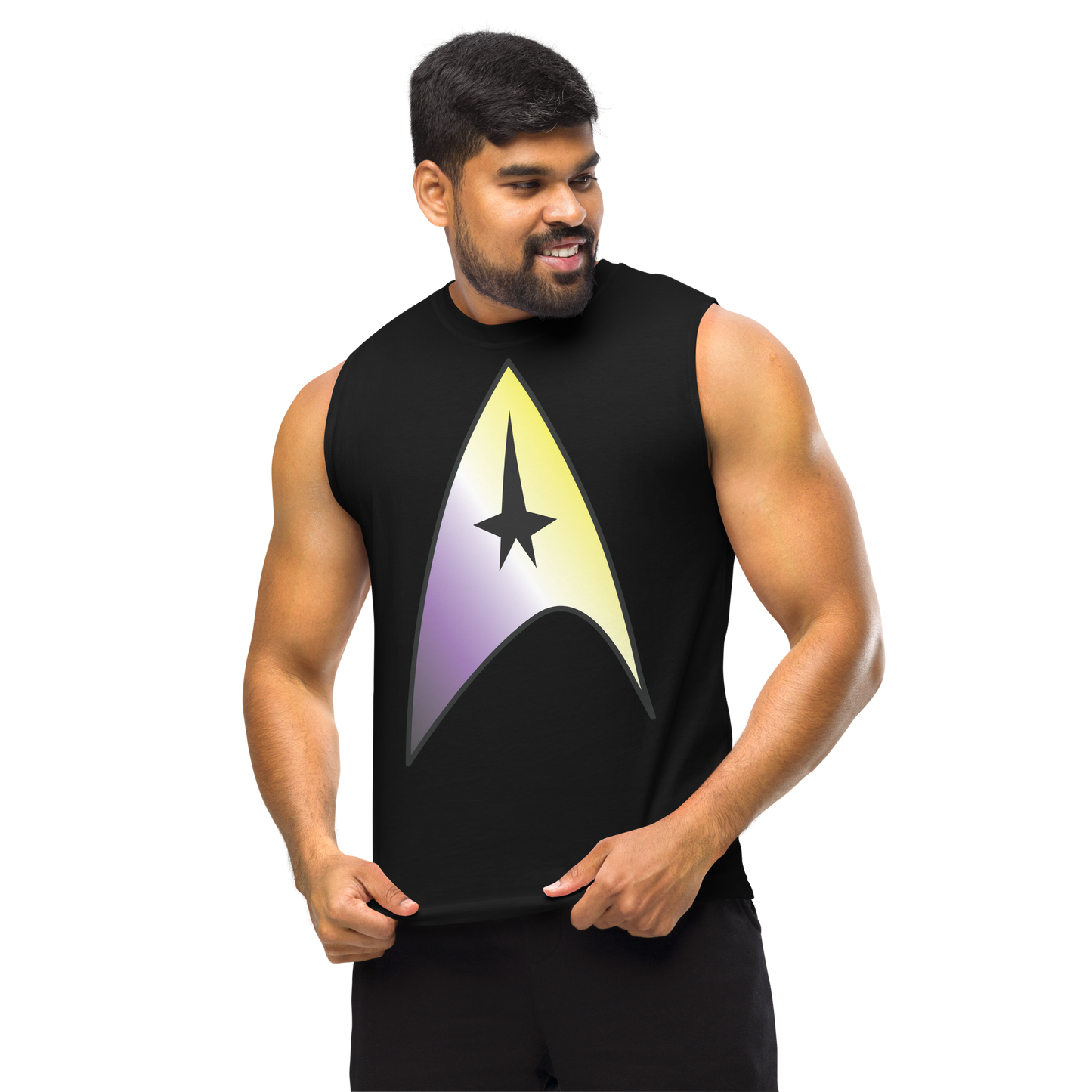 Starfleet Insignia - Non-binary Pride Unisex Muscle Shirt