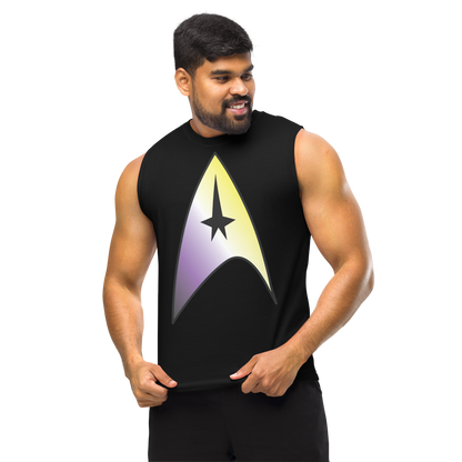 Starfleet Insignia - Non-binary Pride Unisex Muscle Shirt