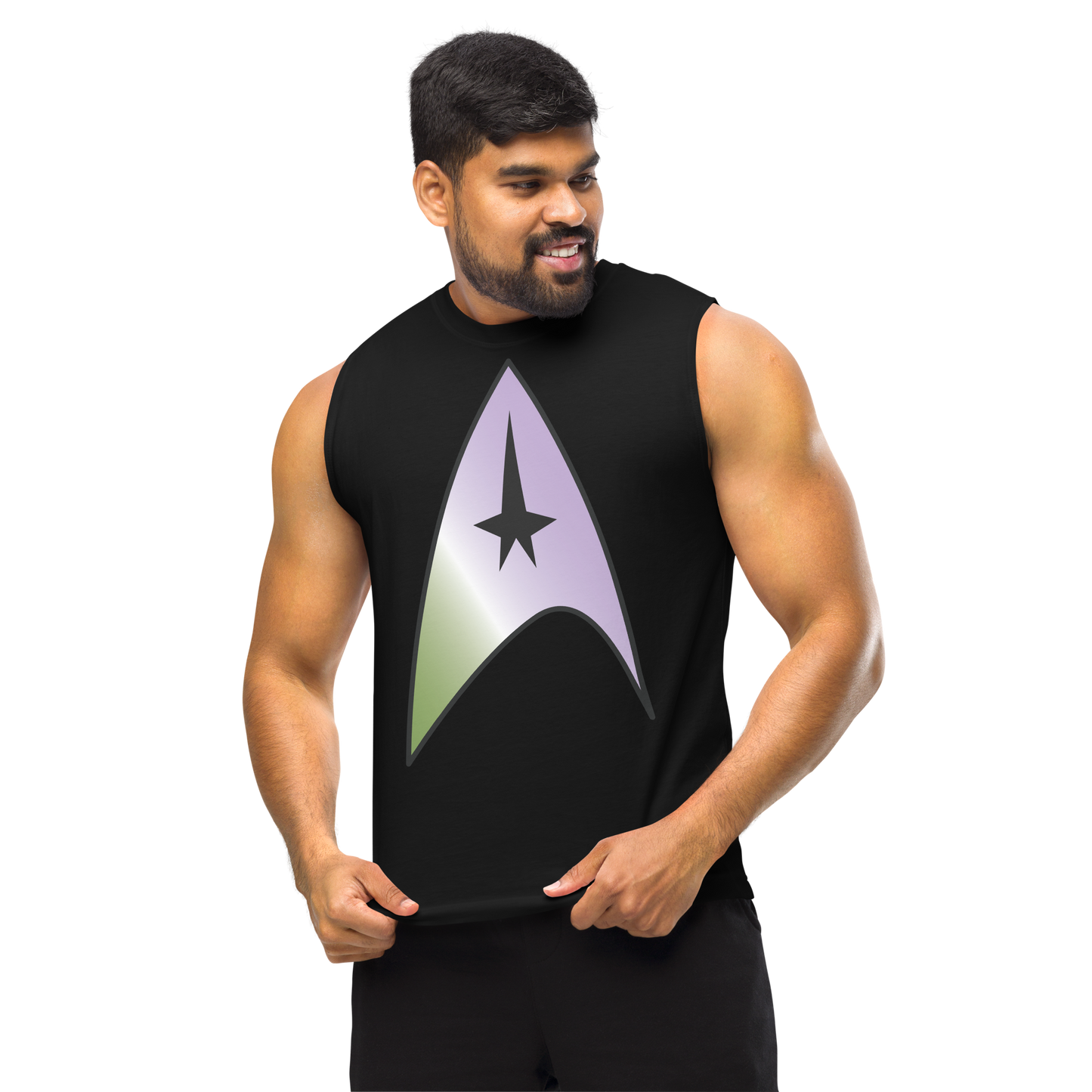 Starfleet Insignia - Genderqueer Pride Unisex Muscle Shirt