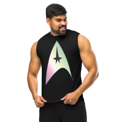 Starfleet Insignia - Genderfae Pride Unisex Muscle Shirt