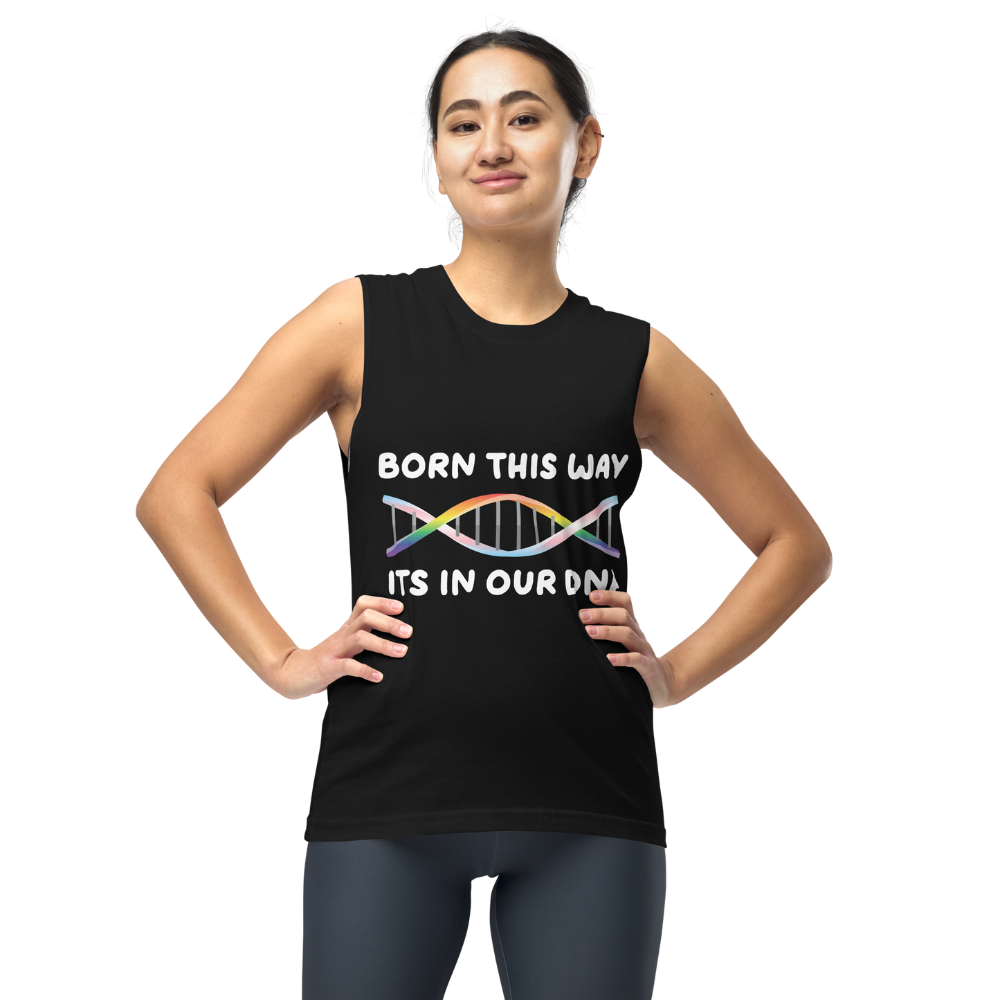 Born This Way - Rainbow/Trans Unisex Muscle Shirt