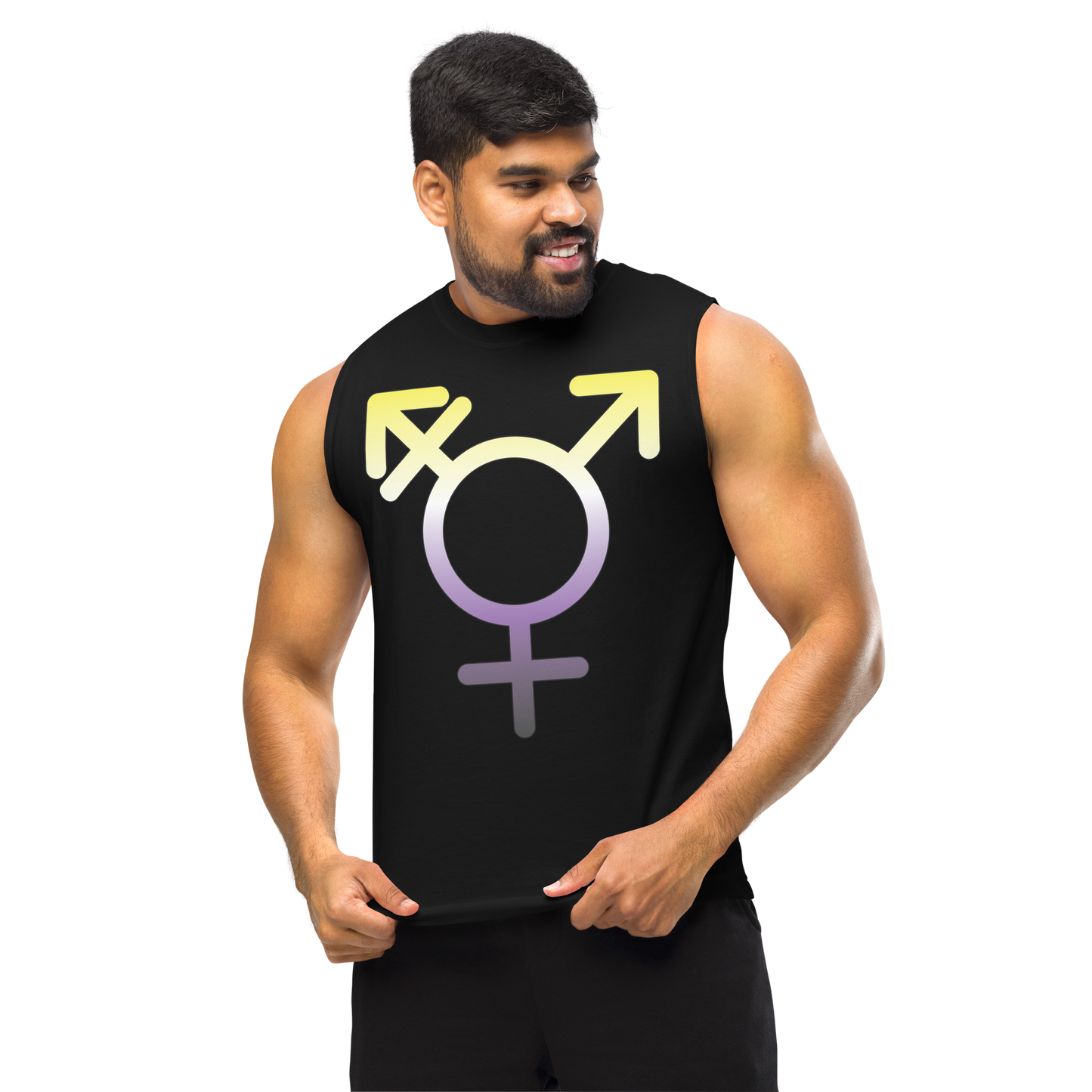 Transgender Symbol - Non-binary Pride Unisex Muscle Shirt