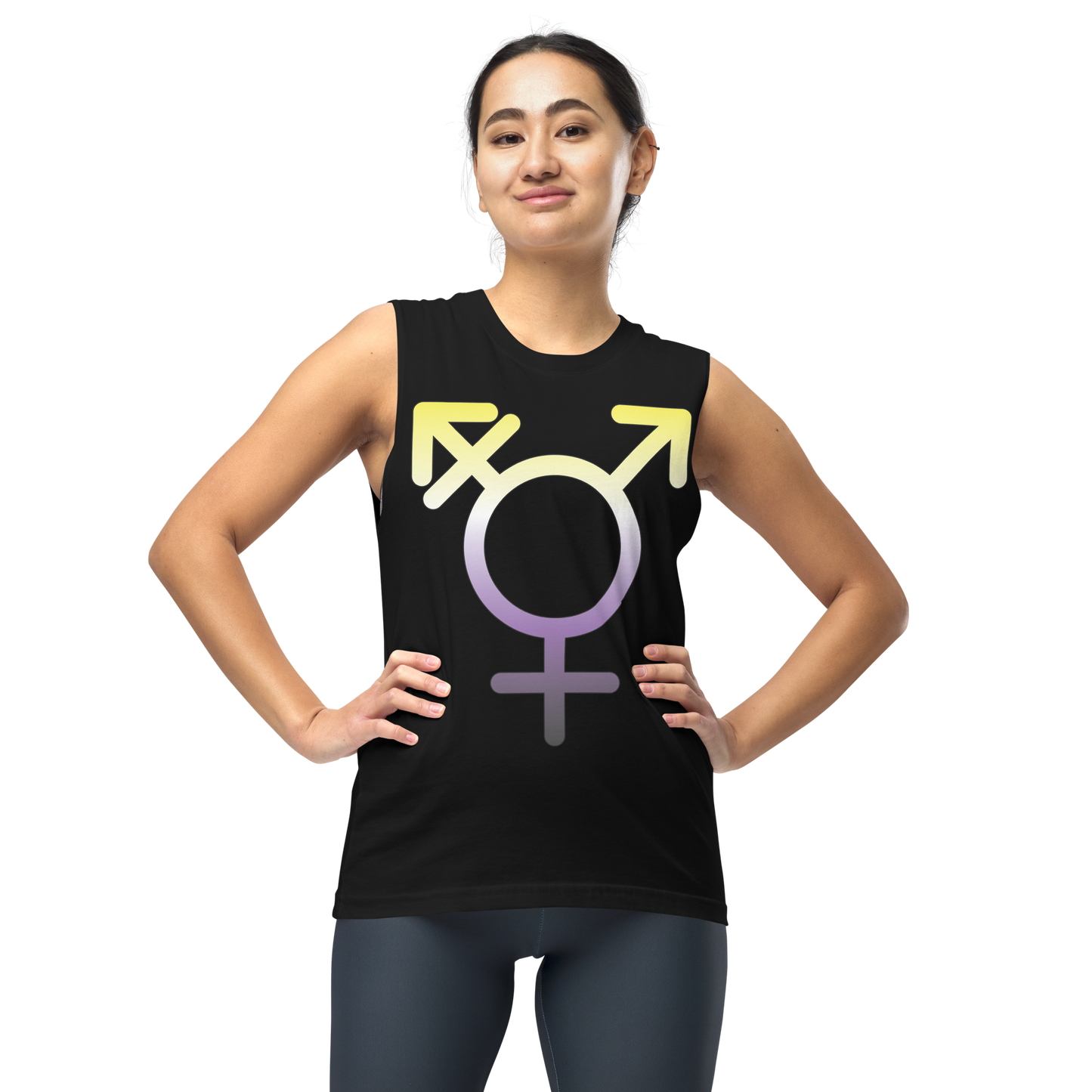 Transgender Symbol - Non-binary Pride Unisex Muscle Shirt