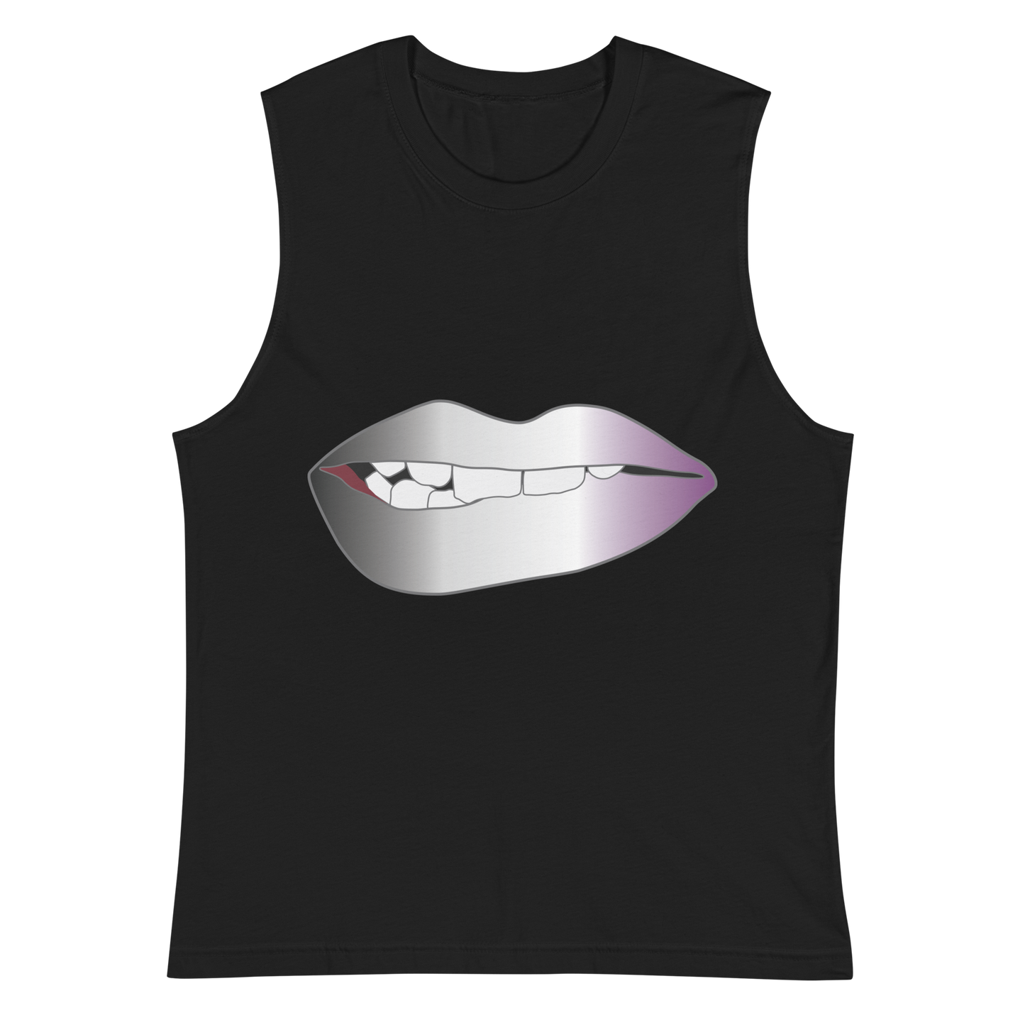 Biting Lips - Asexual/Demisexual Pride - Gradient Unisex Muscle Shirt