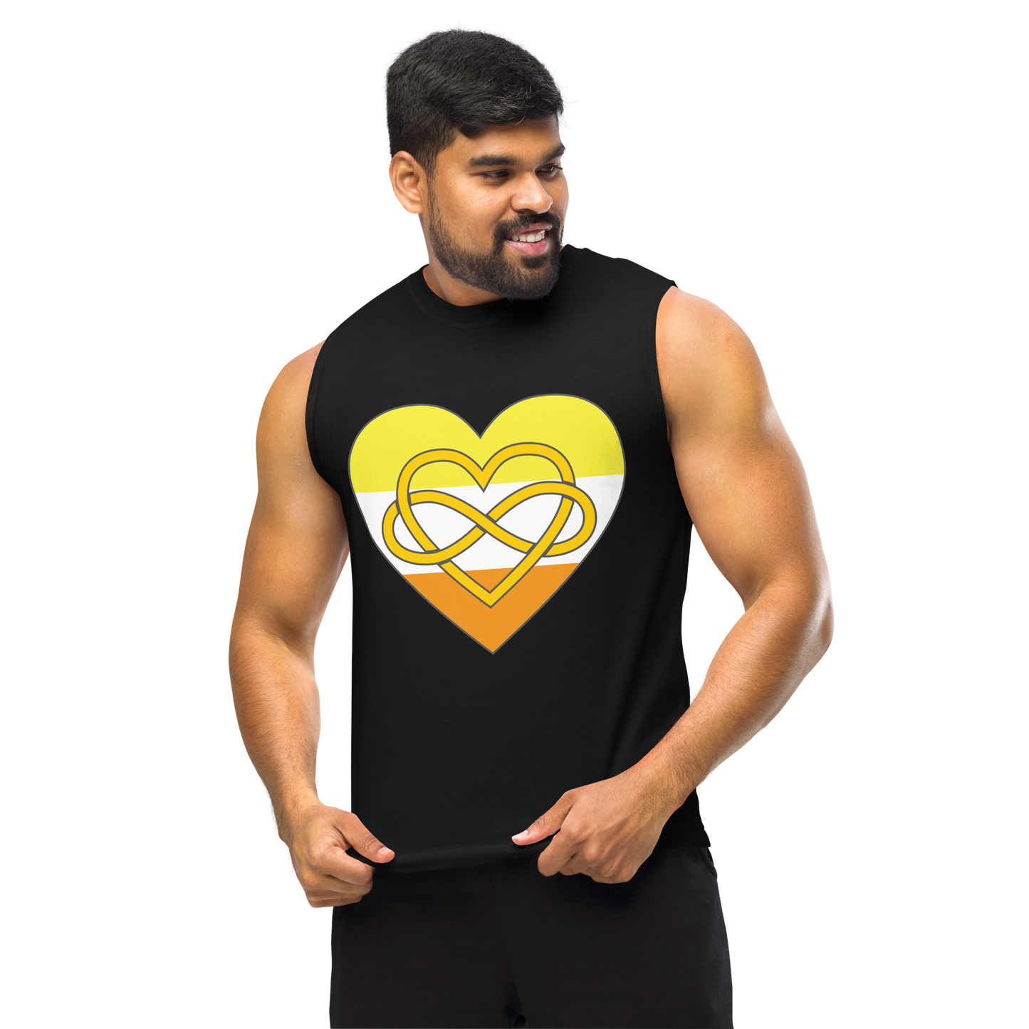 Polyamory Infinity Heart Maverique Pride Unisex Muscle Shirt