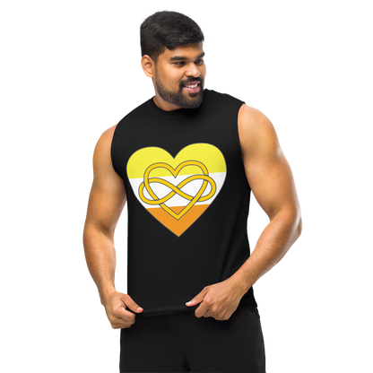 Polyamory Infinity Heart Maverique Pride Unisex Muscle Shirt