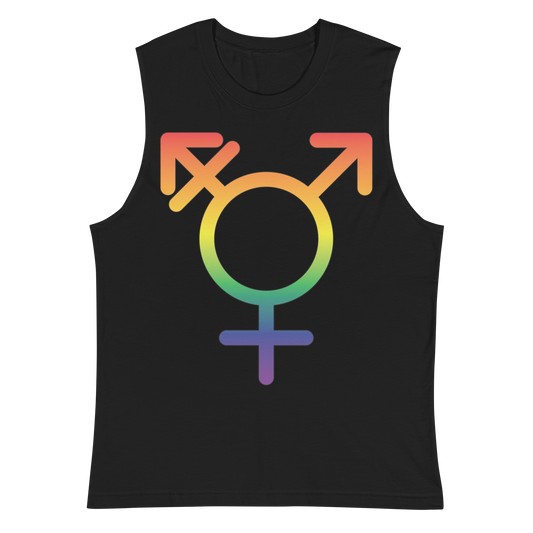 Transgender Symbol - Rainbow Pride Unisex Muscle Shirt