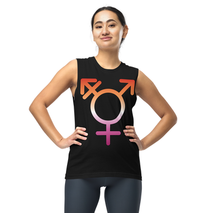 Transgender Symbol - Lesbian Pride Unisex Muscle Shirt