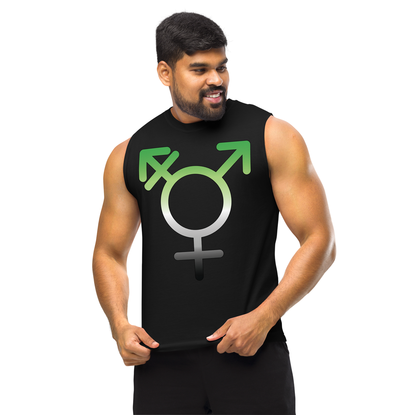 Transgender Symbol - Aromantic Pride Unisex Muscle Shirt