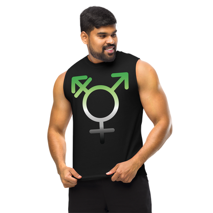 Transgender Symbol - Aromantic Pride Unisex Muscle Shirt