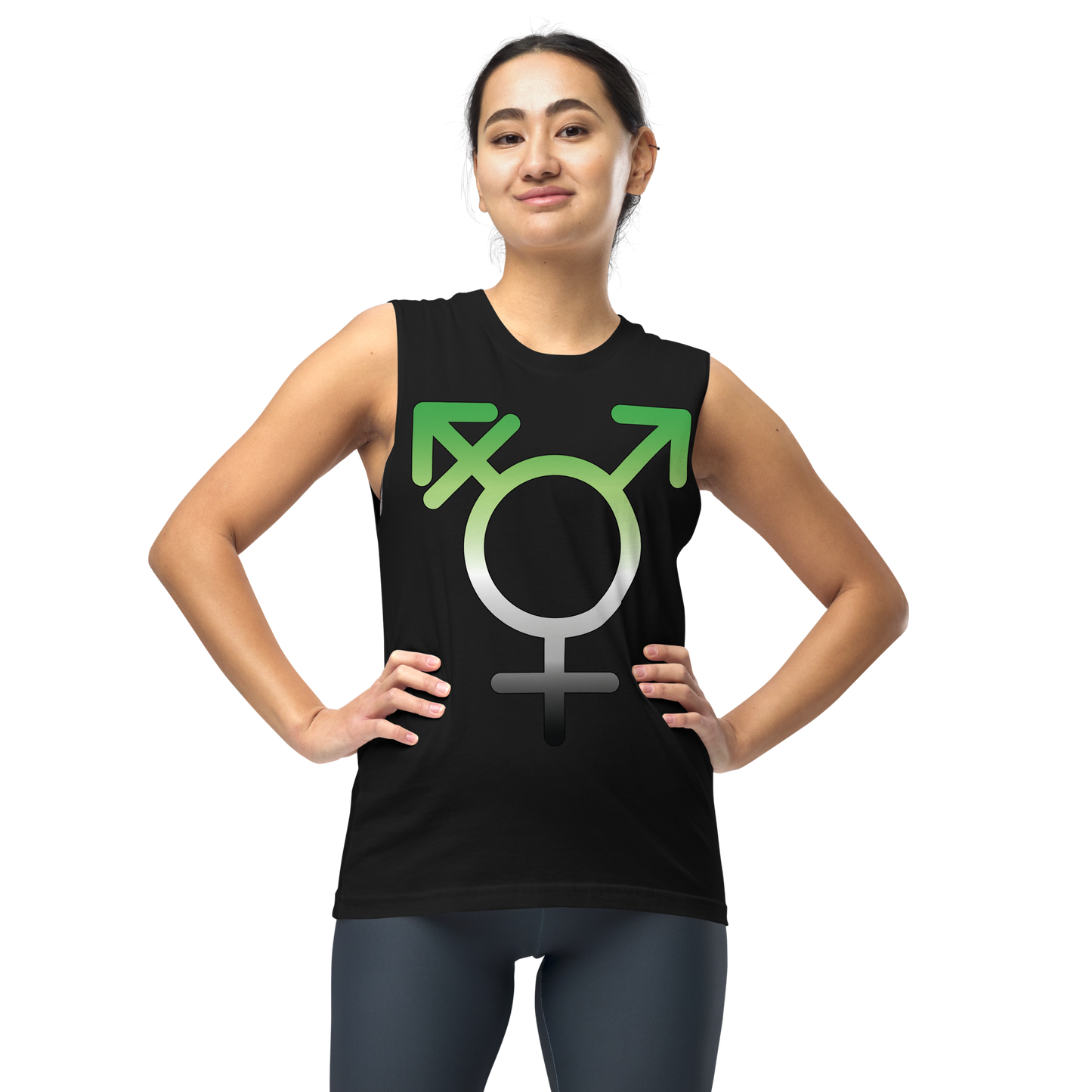 Transgender Symbol - Aromantic Pride Unisex Muscle Shirt