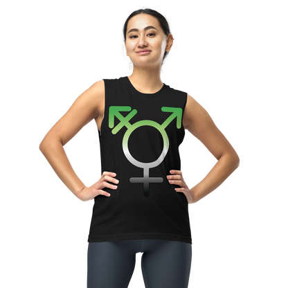 Transgender Symbol - Aromantic Pride Unisex Muscle Shirt