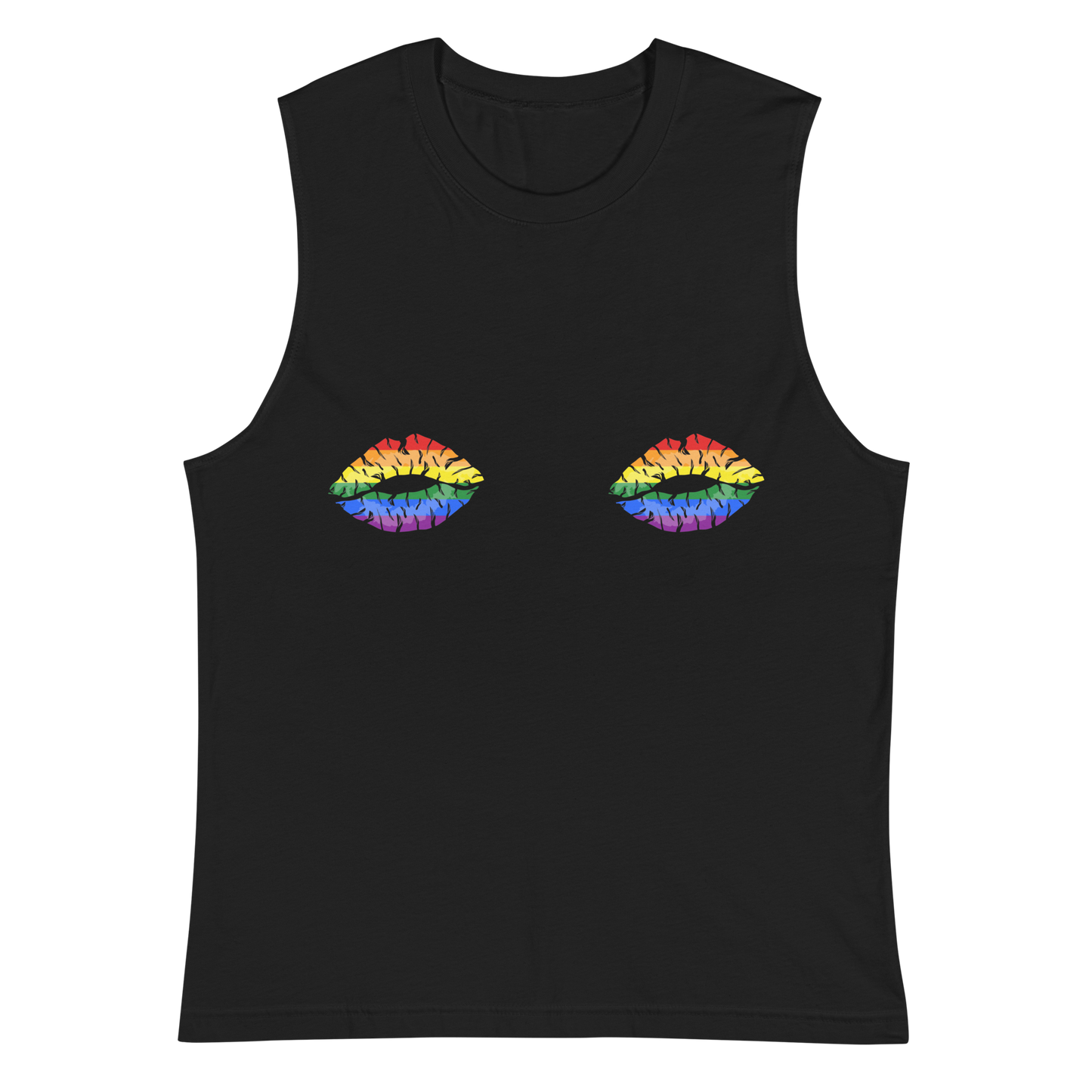 Rainbow Boob Kisses Unisex Muscle Shirt