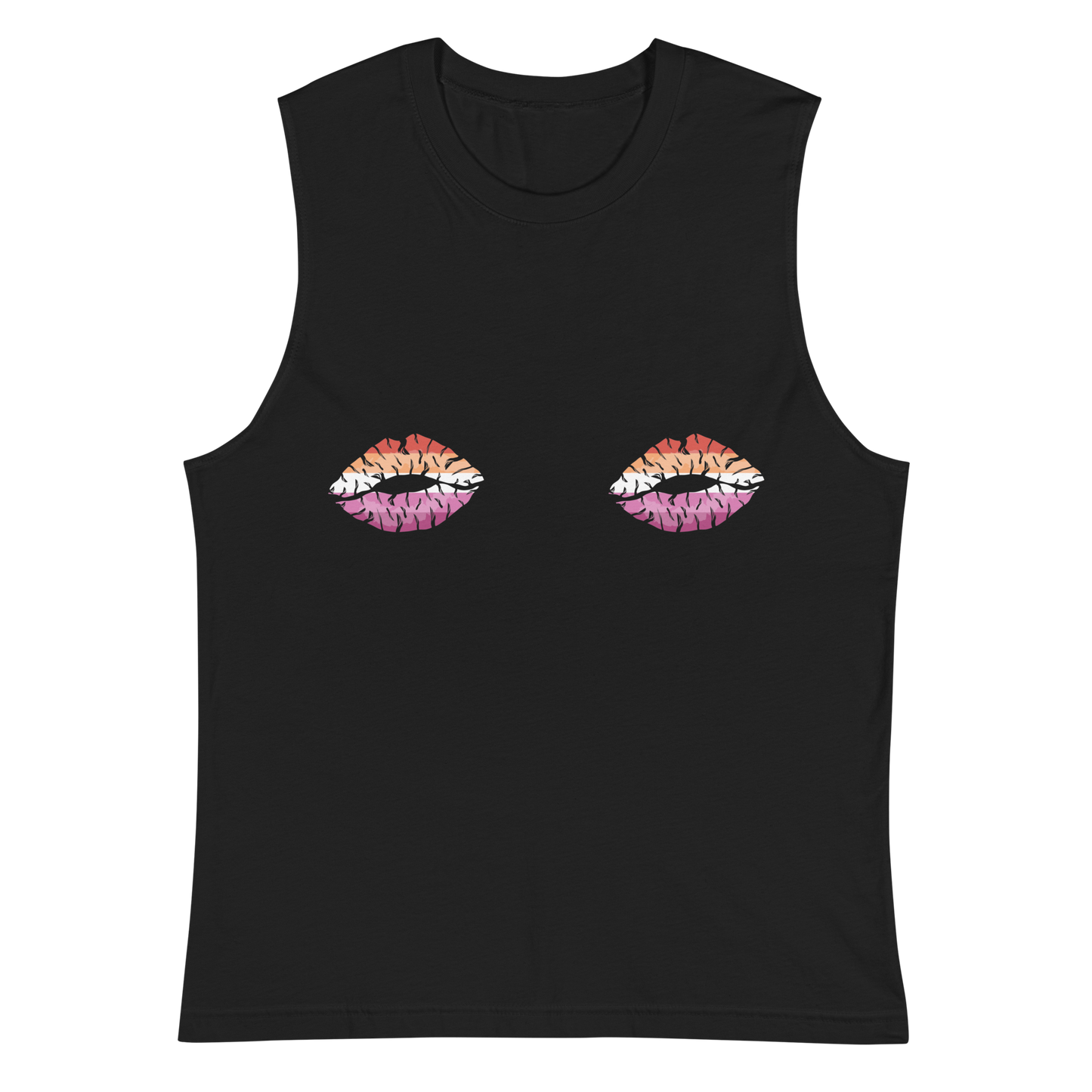 Lesbian Boob Kisses Unisex Muscle Shirt