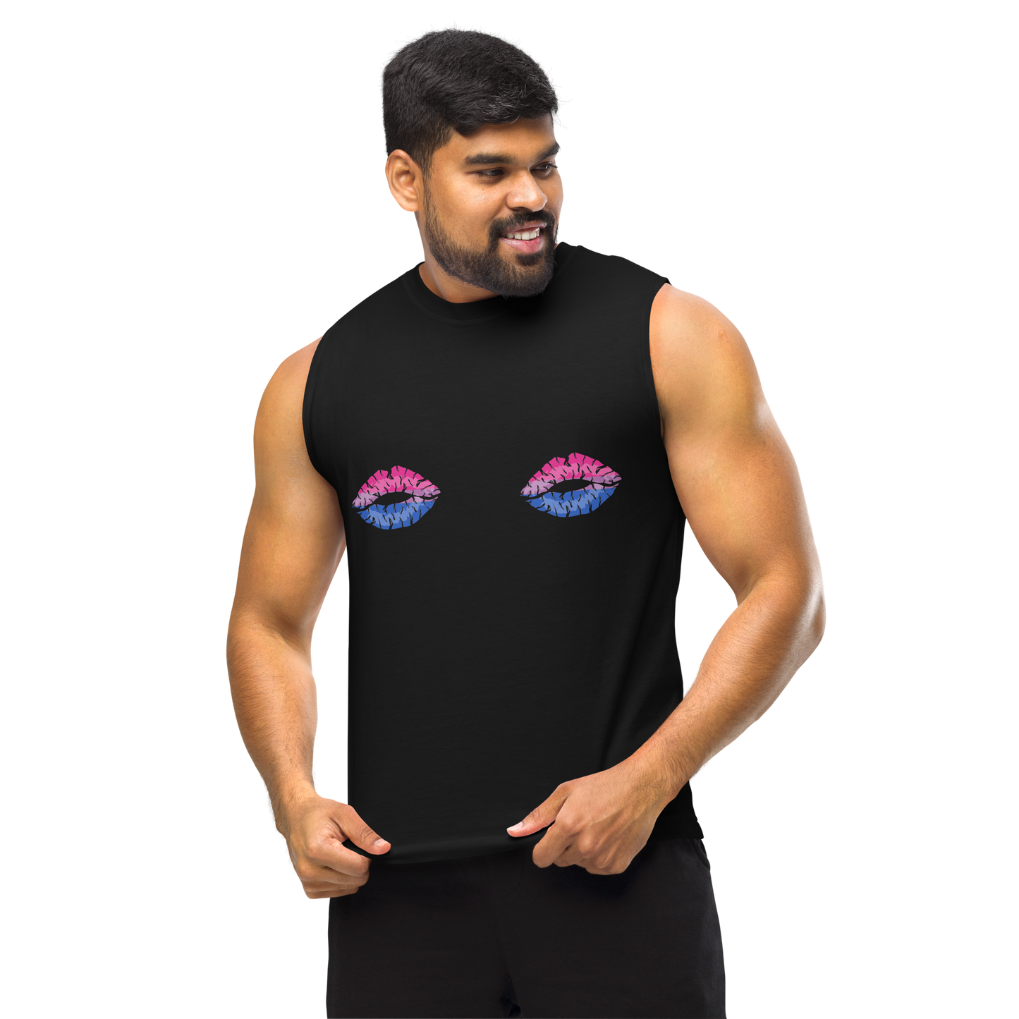 Bi Boob Kisses Unisex Muscle Shirt