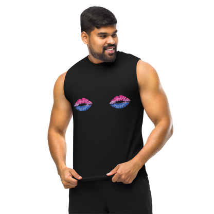 Bi Boob Kisses Unisex Muscle Shirt