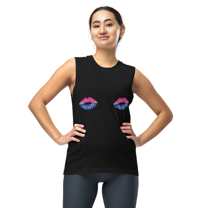 Bi Boob Kisses Unisex Muscle Shirt