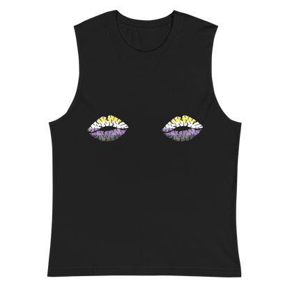 Enby Boob Kisses Unisex Muscle Shirt