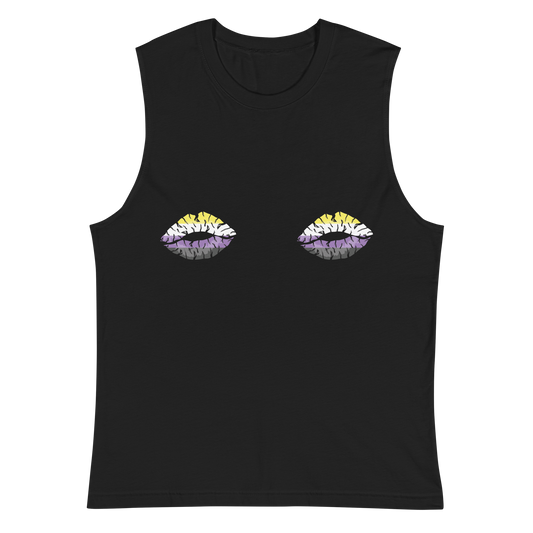 Enby Boob Kisses Unisex Muscle Shirt