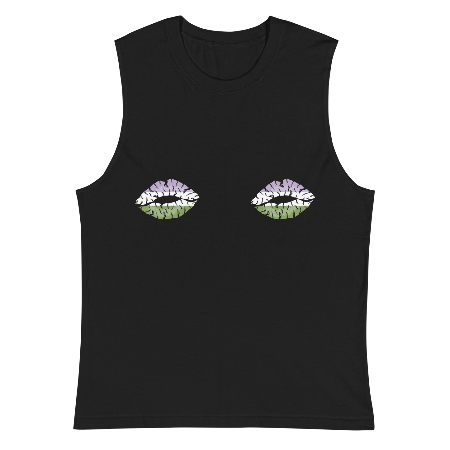 Genderqueer Boob Kisses Unisex Muscle Shirt