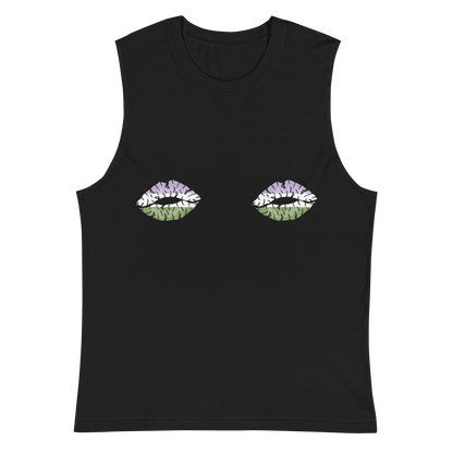 Genderqueer Boob Kisses Unisex Muscle Shirt