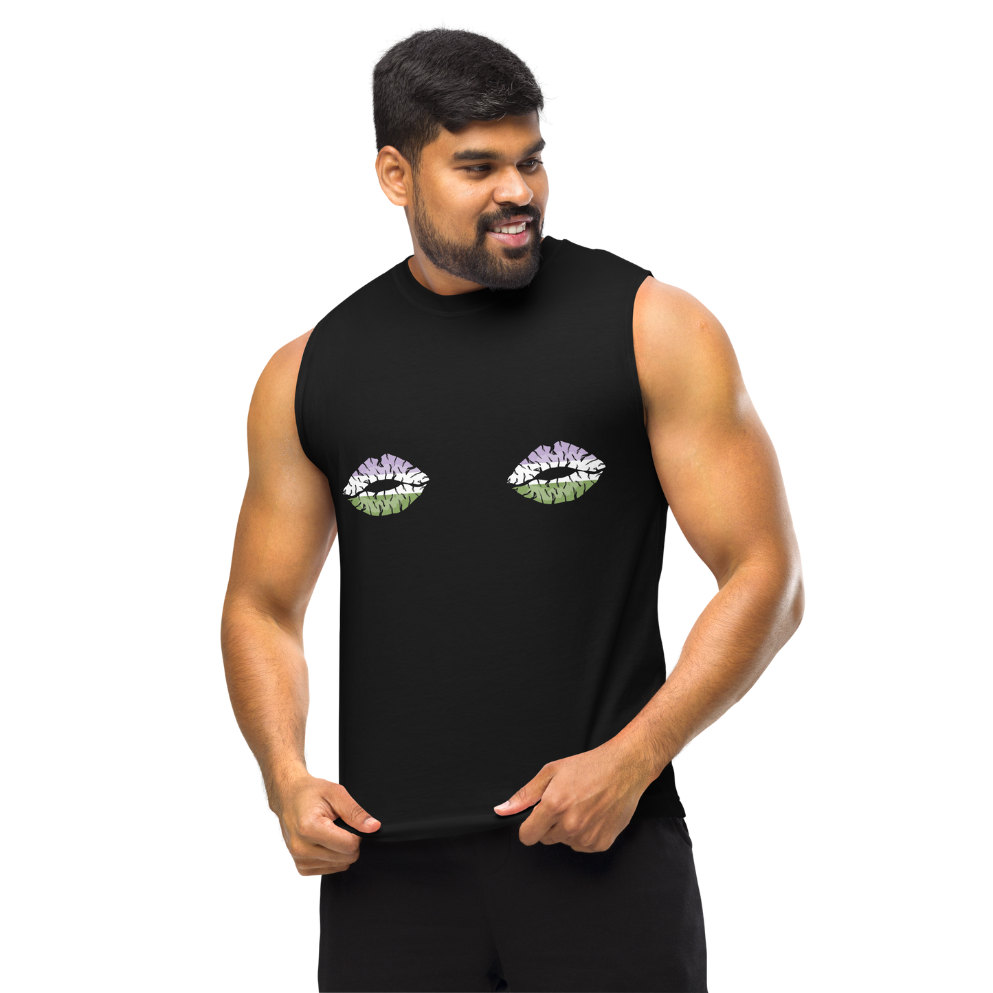 Genderqueer Boob Kisses Unisex Muscle Shirt