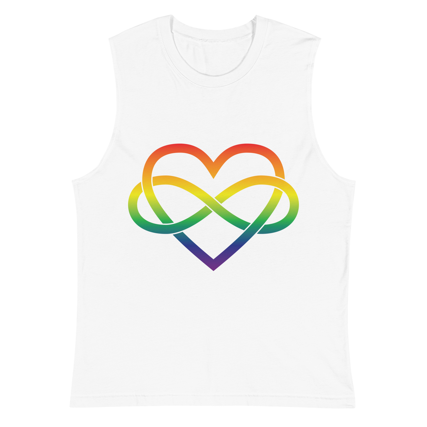 Polyamory Infinity Heart - Rainbow Unisex Muscle Shirt