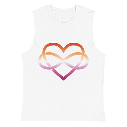 Polyamory Infinity Heart - Lesbian Unisex Muscle Shirt