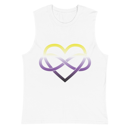 Polyamory Infinity Heart - Non-binary Unisex Muscle Shirt